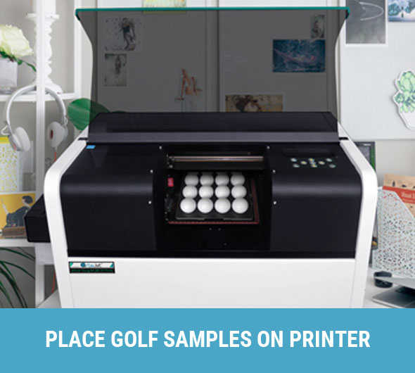 place golf samples on printer table