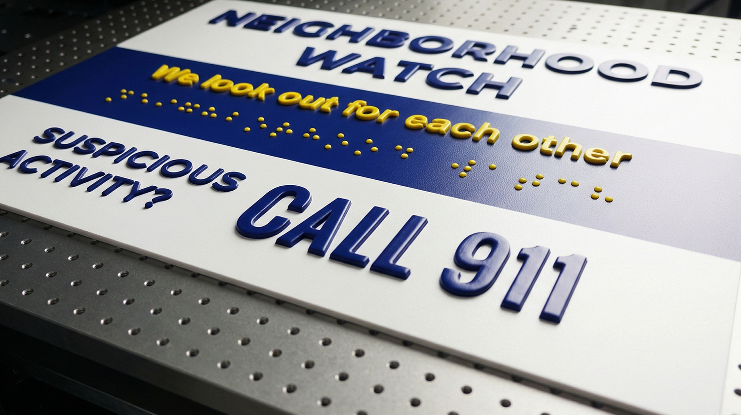 Embossed signage letters