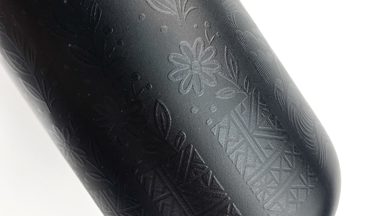 Varnish finish example on printed bottle