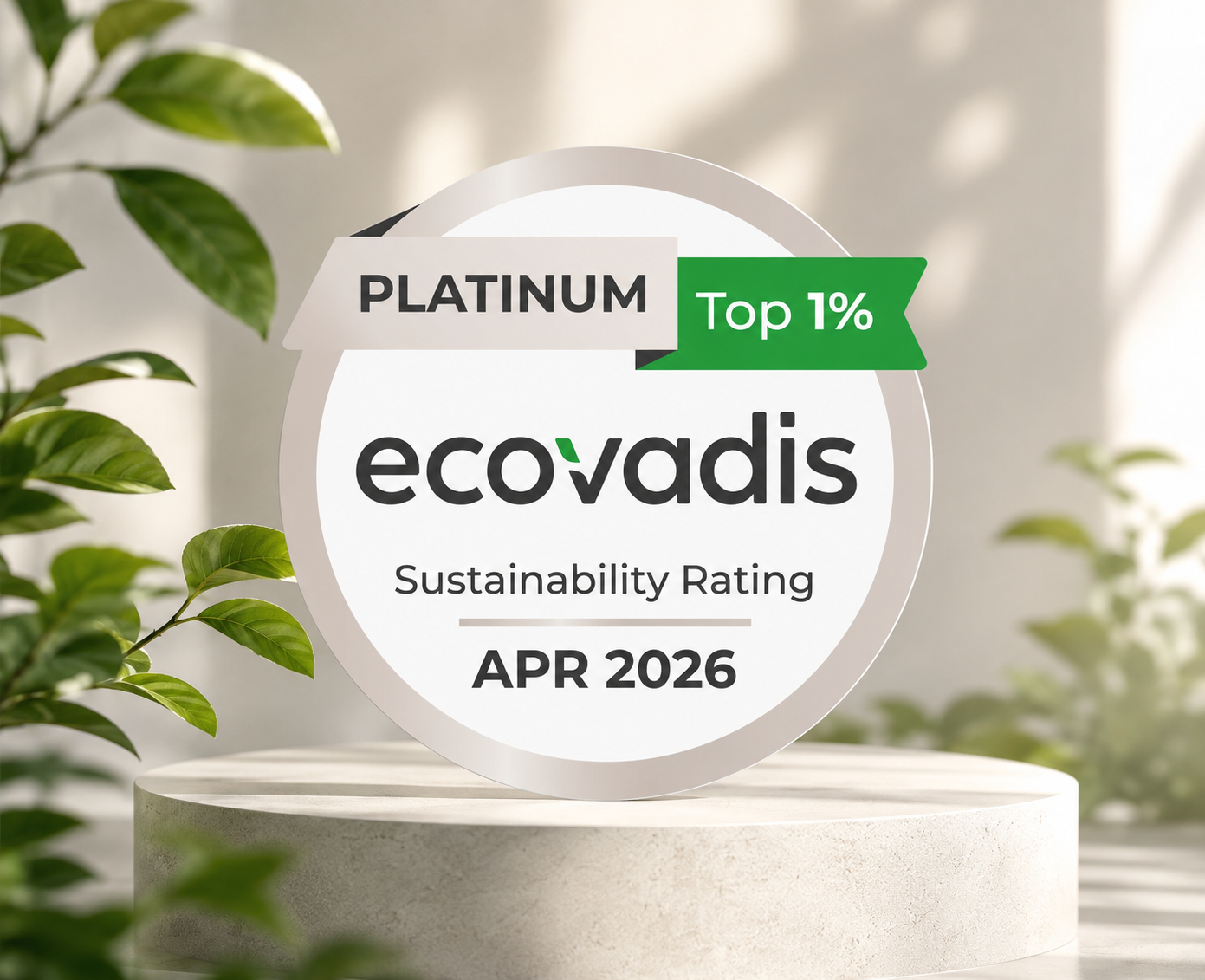 EcoVadis Platinum 2026 — artisJet environmental responsibility