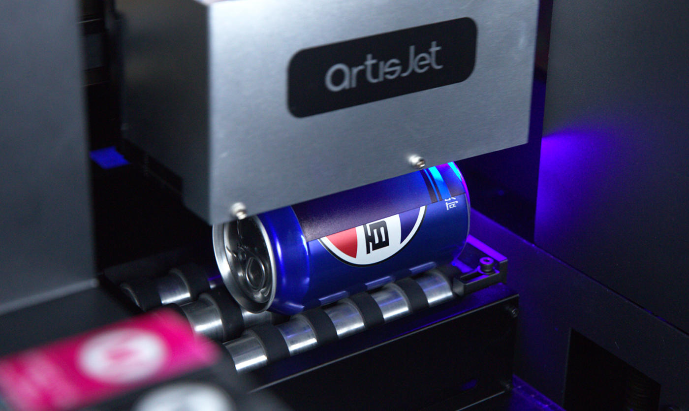 360 degree rotary UV printing with BEC1GO and artisJet YOUNG printer