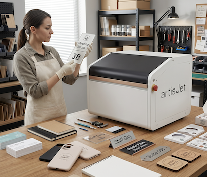 artisJet YOUNG compact UV printer for creators and small-batch personalization