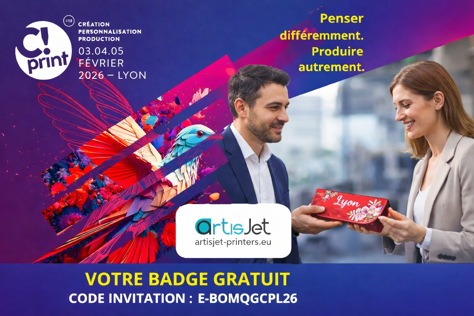 C!Print Lyon 2026 — artisJet x Bomedia banner