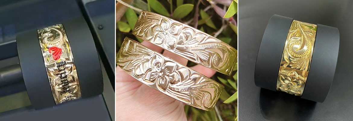 ROTARY PRINTING ON GOLD BANGLES AND GOLD NAME PLATES CUSTOMIZATIONr ROTARY PRINTING ON GOLD BANGLES AND GOLD NAME PLATES CUSTOMIZATION