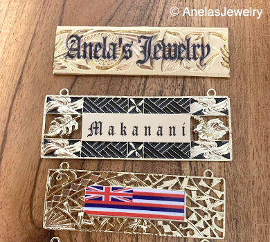 hawaiian gold name pendants