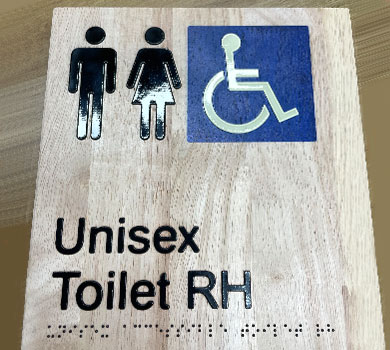 varnish printing on wooden braille sign